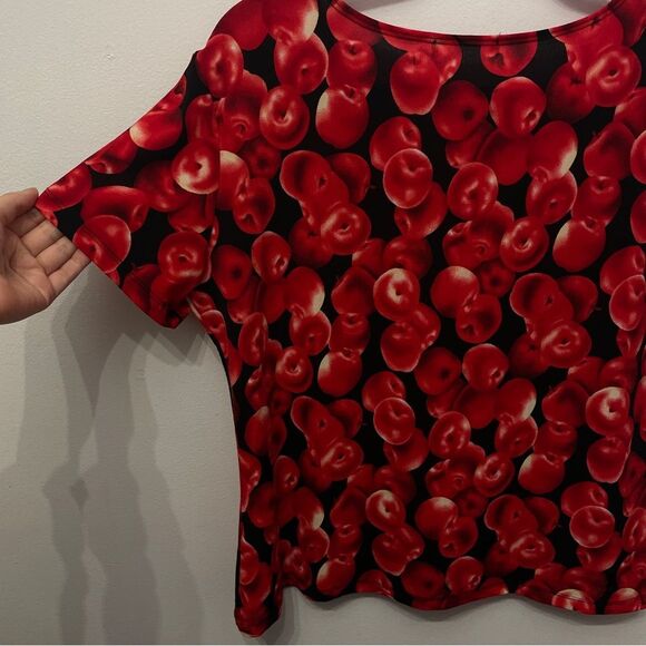 Y2K Apple Print Women’s S/M Apple picking Top - Picture 3 of 5